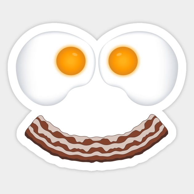 Eggs and Bacon Smiling Face Sticker by WarriorWoman